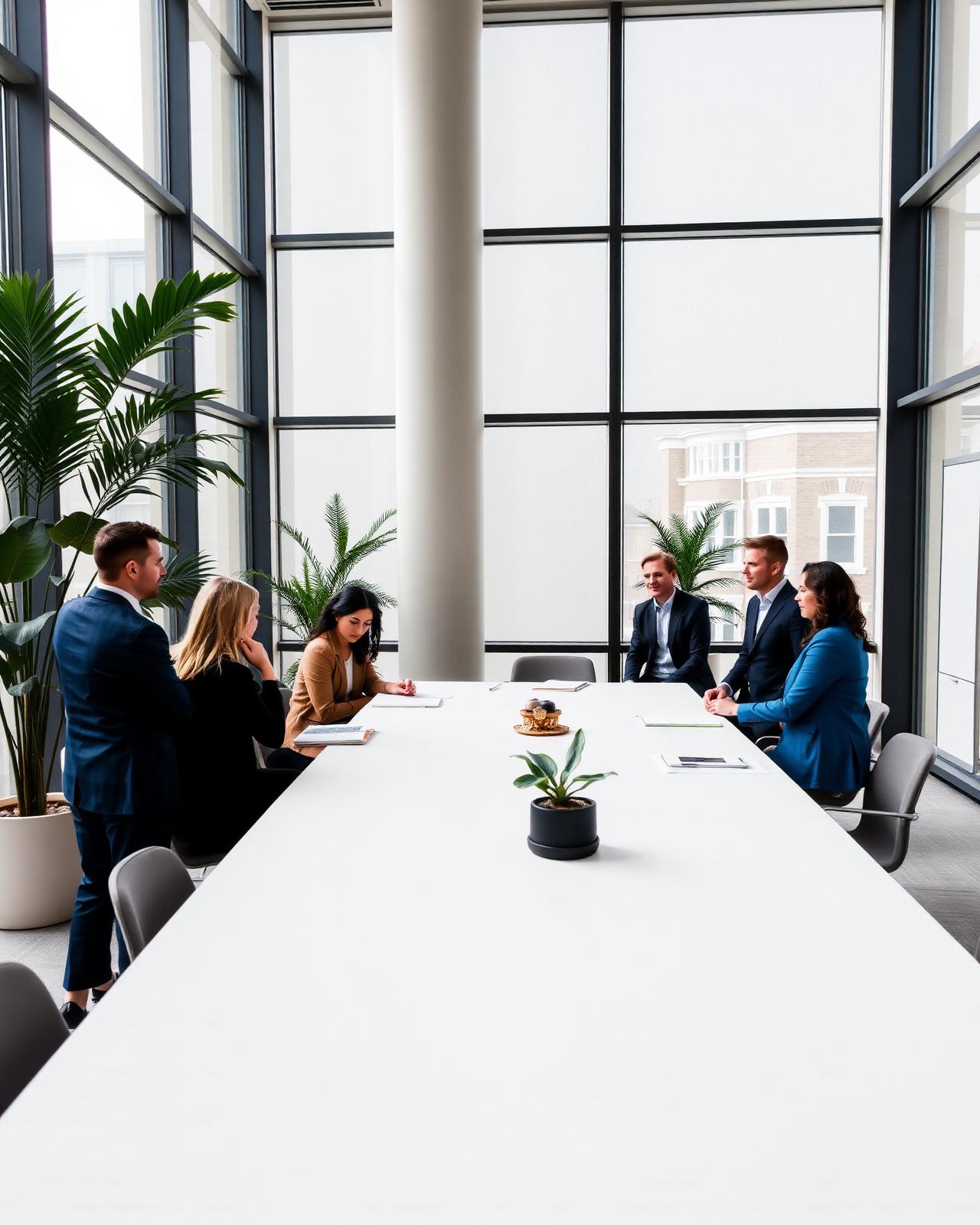 A premium executive consulting space with natural light and considered design